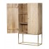 Wooden shelf 2 doors with golden metal foot, 90x40xH165CM - ASKIM