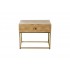 Wooden bedside table with golden metal foot, 48x33xH39CM - ASKIM