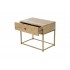 Wooden bedside table with golden metal foot, 48x33xH39CM - ASKIM