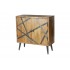 Wooden sideboard with patterned doors, 85x35xH85CM- LUND