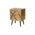Wooden bedside table with patterned drawers, 45x35xH60CM - LUND
