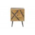 Table de chevet en bois avec tiroirs à motif, 45x35xH60CM - LUND