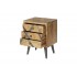 Wooden bedside table with patterned drawers, 45x35xH60CM - LUND