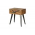Table de chevet en bois avec tiroir à motif, 48x32xH57CM- LUND
