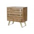 Wooden chest of drawers with golden metal handles, 75x35xH75CM - BORAS