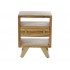 Wooden bedside table with golden metal handles, 45x35xH60CM- BORAS
