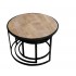 Round coffee table in set of 3, in mango wood, D70xH46 / D60xH38 / D50xH31CM
