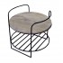 Side table in wood and black metal on 2 levels, D50xH45CM - ERENA