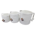Set de 3 paniers rangement à pompons en cotton avec anses, D20xH20/D25xH25/D30xH30CM - SWOLI Couleur Blanc