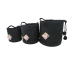 Set de 3 paniers rangement à pompons en cotton avec anses, D20xH20/D25xH25/D30xH30CM - SWOLI Couleur Noir