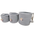 Set de 3 paniers rangement à pompons en cotton avec anses, D20xH20/D25xH25/D30xH30CM - SWOLI Couleur Gris