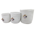 Set 3 paniers rangement en cotton, D20xH20 / D25xH25 / D30xH30CM - SKALI Couleur Blanc