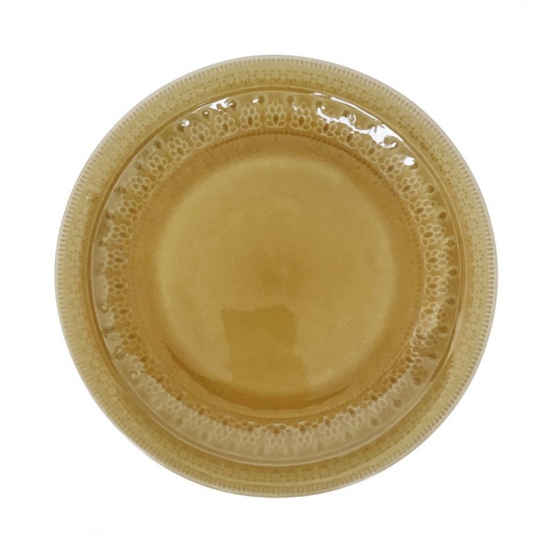 Yellow ceramic dinner plate, D25 cm - MONIKA