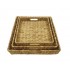 Set of 3 square wicker trays with integrated handles