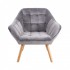Upholstered velvet armchair - Oslo Color Grey