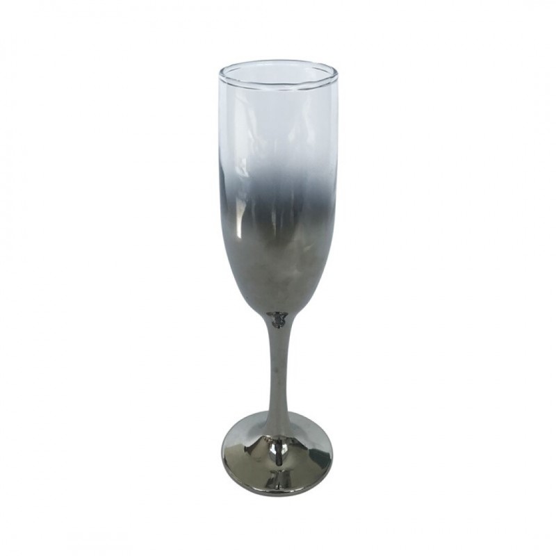 Champagneglas in amberglas, D5xH22 cm