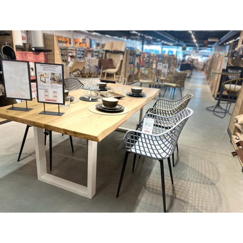 Basics Table polyvalente pliante, 140 cm, surface en bois, plateau  chêne clair avec pieds noirs : : Cuisine et Maison