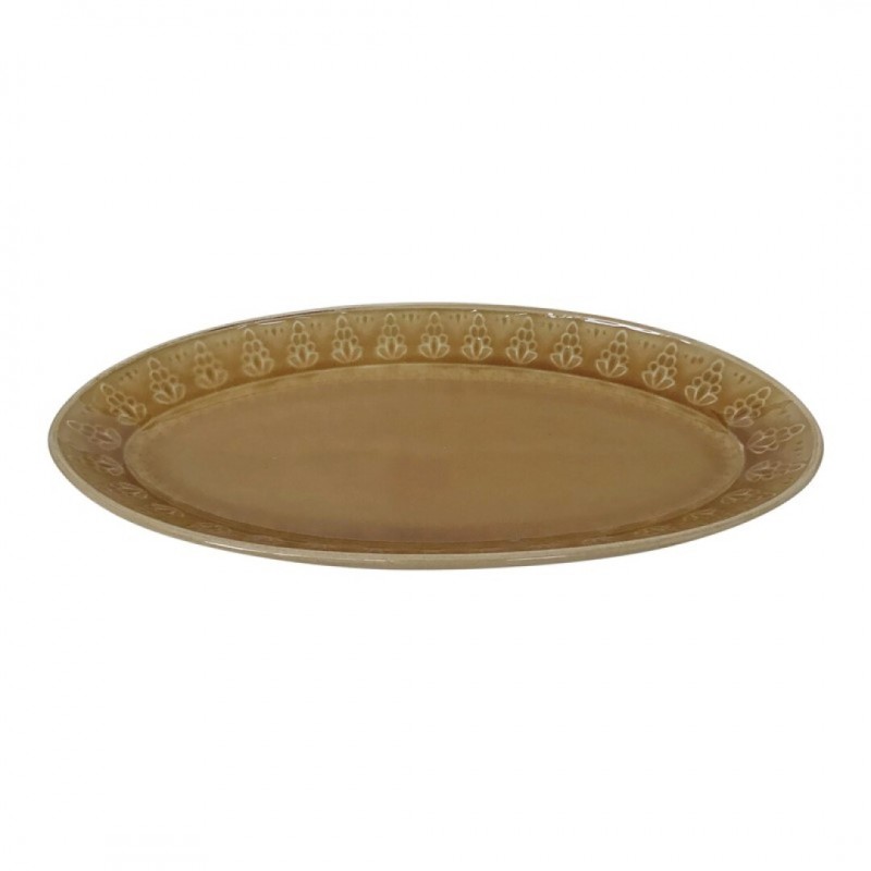 Yellow ceramic dish, D35 cm - MONIKA
