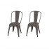 Set of 2 Industrial Chairs RETRO inspired by tolix Color Anthracite 