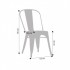 Industrial dining room chair with wood seat inspired by Tolix