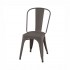Industriële eetkamerstoel met houten zitting geïnspireerd op de Tolix-stoel Kleur Antraciet