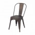 Industrial dining room chair with wood seat inspired by Tolix Color Grey