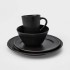 Ceramic dessert plate with black patterns, D18CM - SILAS