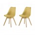 Lot van 2 LIYAH stoelen met houten poten Kleur Geel