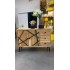 Wooden sideboard with patterned doors and drawers, 120x35xH85CM - LUND