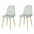 Set van 2 KLARY Scandinavische stijl stoelen in fluweel, naturel poten Kleur Klaar grijs