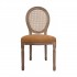 Velvet/canvas chair, wooden legs, 48X46XH96 CM - MÉDAILLON Color Brown