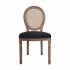 Velvet/canvas chair, wooden legs, 48X46XH96 CM - MÉDAILLON Color Black