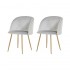 Set van 2 fluwelen stoel, 55.5x60xH83 cm - YPOS Kleur Grijs