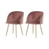 Set van 2 fluwelen stoel, 55.5x60xH83 cm - YPOS Kleur Roze