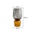 Helder glas/amber design vaas, 14.8x14.8xH32 cm- MINIA