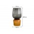 Vase design en verre transparent/ambre, 13,8x13,8xH27 cm - MINIA