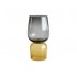 Helder glas/amber design vaas, 13.8x13.8xH27 cm- MINIA