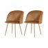 Set van 2 fluwelen stoel, 55.5x60xH83 cm - YPOS Kleur Camel