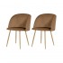 Set van 2 fluwelen stoel, 55.5x60xH83 cm - YPOS Kleur Bruin