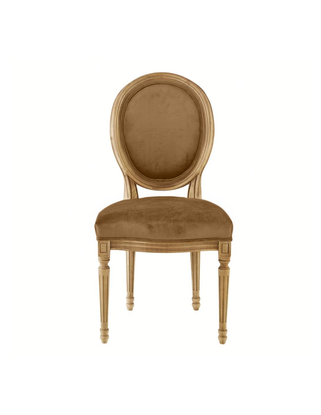 Set van 2 Medaillon-stoelen fluweel LOUIS XVI, houten structuur