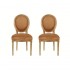 Lot de 2 chaises Médaillon en velours LOUIS XVI, structure en bois Couleur Rouille