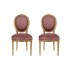 Set of 2 Medallion chairs in velvet LOUIS XVI, wooden structure Color Pink