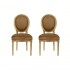 Set van 2 Medaillon-stoelen in fluweel LOUIS XVI, houten structuur Kleur Bruin