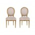 Set van 2 Medaillon-stoelen in fluweel LOUIS XVI, houten structuur Kleur Beige