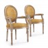 Lot de 2 chaises Médaillon avec accoudoir Style Louis XVI en velours Couleur Orange