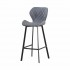 Bar stool high chair quilted seat height 72cm Color BLEU GRIS