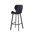 Tabouret de Bar chaise haute matelassée hauteur assise 72cm-DOM Couleur Noir