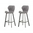 Set of 2 padded high chair bar stools Seat height 72cm Color Grey
