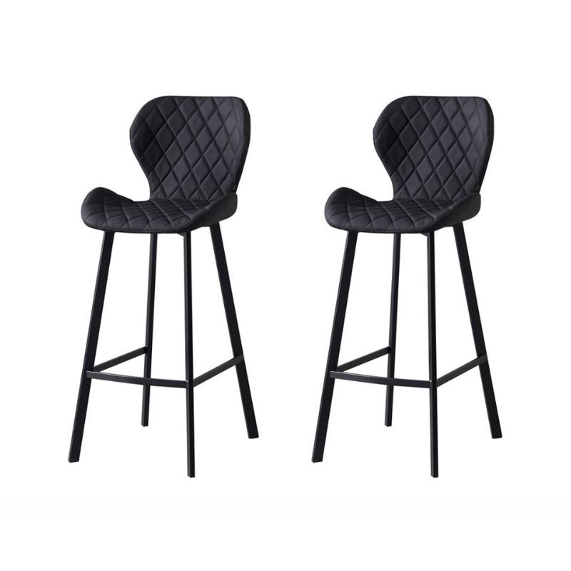 Bedrijfsomschrijving Spaans Structureel Set van 2 gecapitonneerde barkrukken voor hoge stoelen Zithoogte 72cm