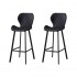 Set of 2 padded high chair bar stools Seat height 72cm Color Black